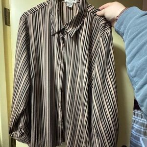 Notations Women's Striped Blouse in Beige and Black